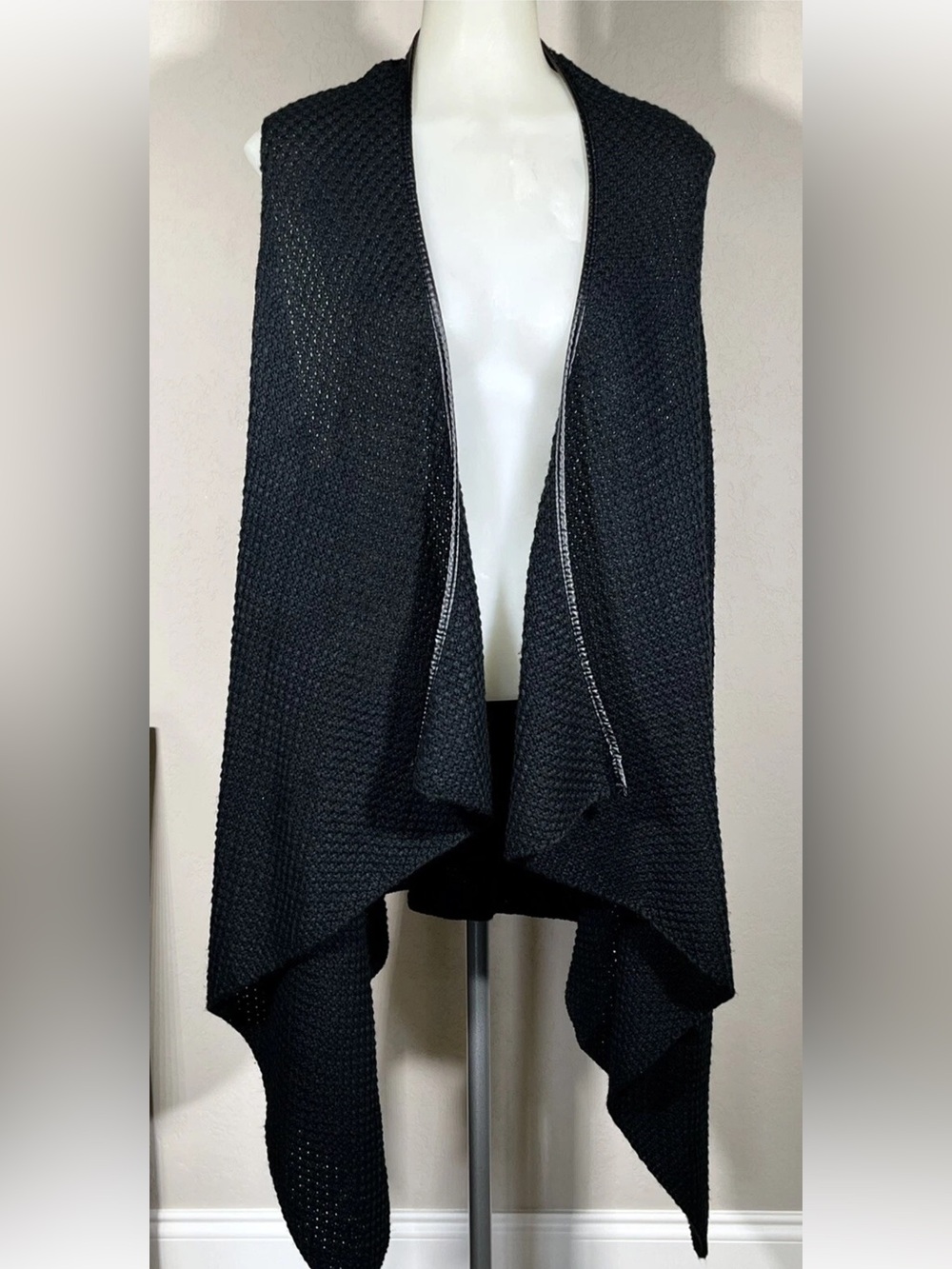 Ariat Sleeveless Open Front Long Cardigan Sweater Black 100% Acrylic Size XS/S